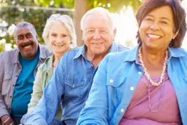 Group of smiling seniors outdoors