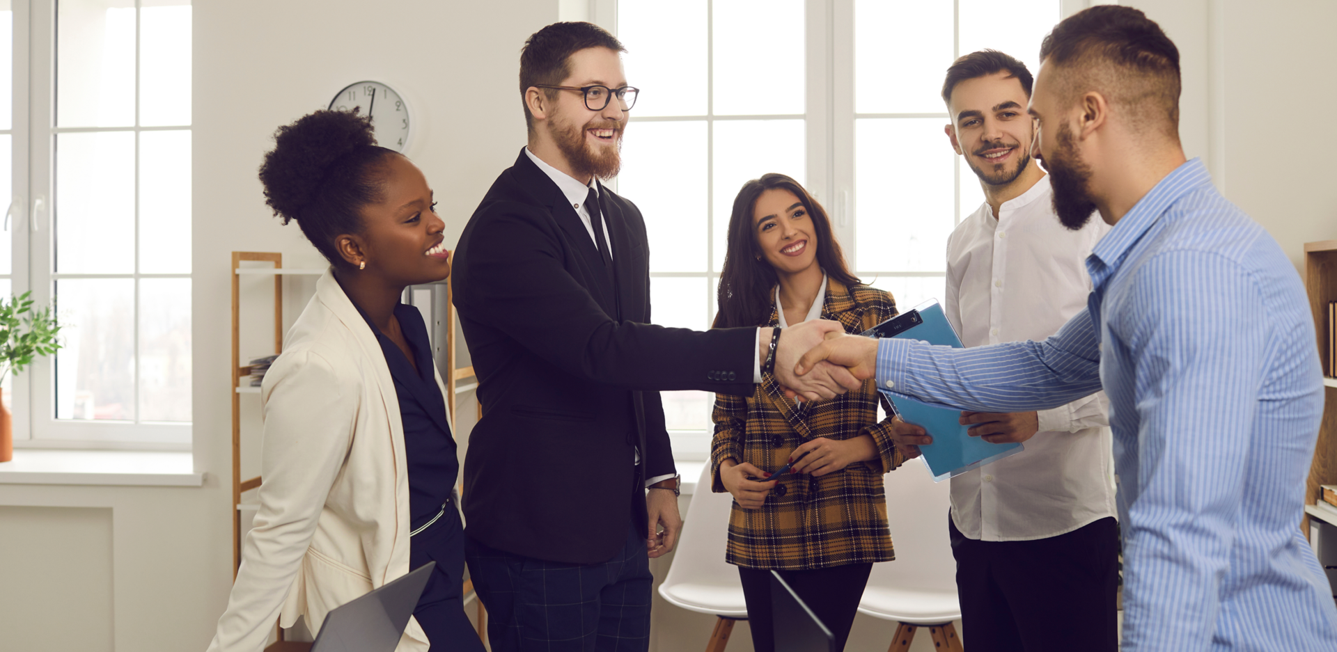 Group of professionals having a discussion